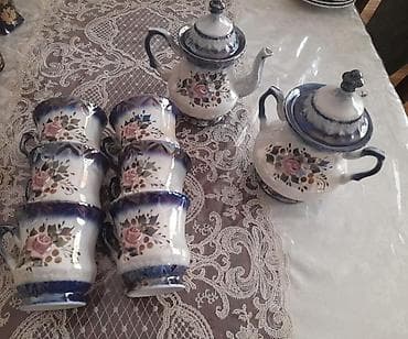 cay: Çay dəsti, rəng - Ağ, Keramika — 1