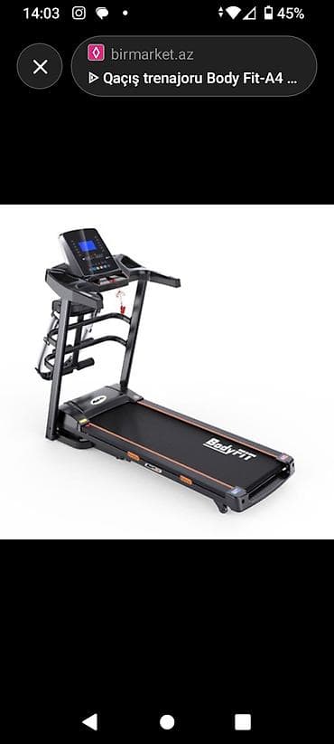 BodyFit qaçış trenajoru - Elektrikli qaçış yolu, LCD displeyli