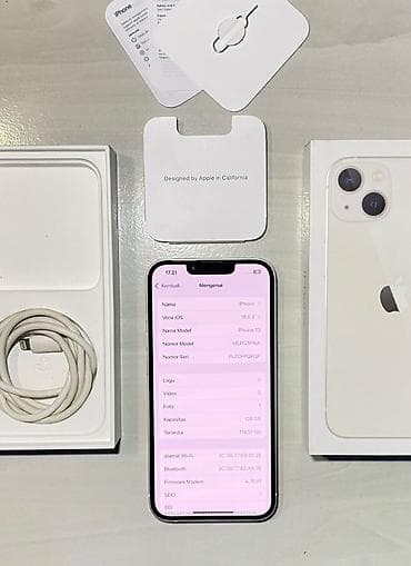 iphone x face id: IPhone 13, 128 GB, Ağ, Zəmanət, Kredit, Simsiz şarj — 6