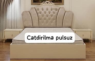 Taxt – 250₼ - Yumşaq, düyməli kapitone başlıqla klassik dizayn - Krem