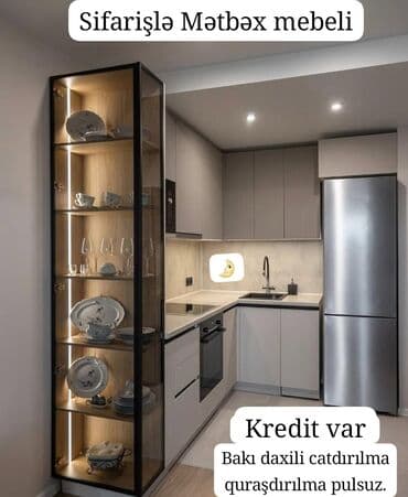 kreditle metbex mebelleri: 🟣Yeni mətbəx mebeli 🆘 *1 pqm görə qiymətlər* 🟣Mat Laminat *180 azn* — 3