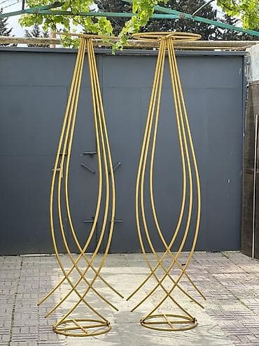 Qızılı rəngdə metal dekorativ stendlər (2 ədəd) - Material: möhkəm — 2