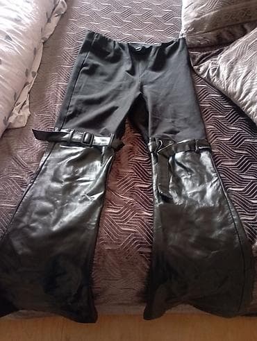 deri plaş: Qara rəngli hibrid şalvar – üst hissəsi streç parça, aşağı hissəsi isə — 2