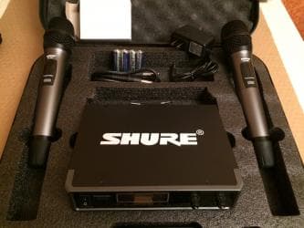 şur mikrafon: Shure mikrafon karaoke sehneler tedbirler ucun guclu mikrafon 2-li — 1