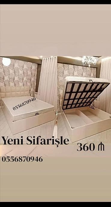 Yeni, İkinəfərlik çarpayı, Bazasız, Matras ilə, Siyirməsiz, Azərbaycan — 1