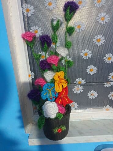 sardunya gülü: Məhsul: qiymet 1 ededine aiddir Əl işi toxunma dekorativ güllər (saxsı — 2