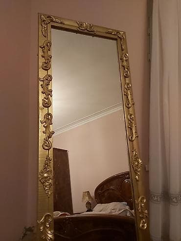 ev ucun dekorlar: Güzgü Döşəmə üstü, Düzbucaqlı, Dekorativ, Naxışlı — 2