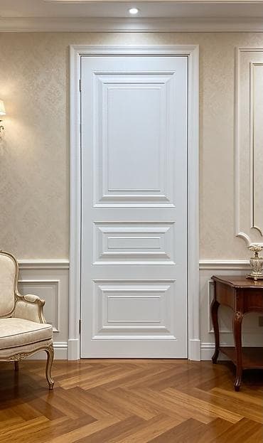 seyfi qapi: Model: K 3 ağ Ölçü 206×90 Mdf 4mm Qiymətə daxildir: Qapı, Naliçnik 5 — 1