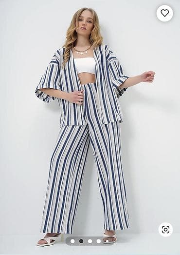 desd paltarlar: Qadın dəst – zolaqlı kimono və enli şalvar satilir — 2