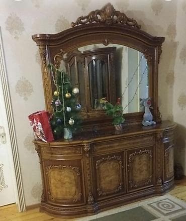 qapi celengi: Klassik üslubda taxta qonaq otağı dəsti - Material: təbii ağac — 2