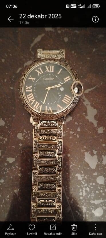 Qol saatı, Cartier, rəng - Qızılı