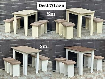 Mətbəx/şəxsi istifadə üçün kiçik ölçülü stol-stul dəsti - Dəst: 1