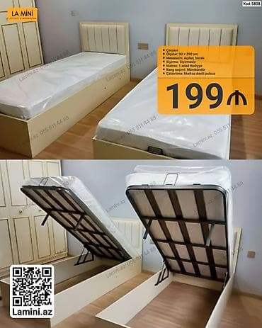 intex matras: - Məhsul: Çarpayı - Ölçü: 90 × 200 sm - Mexanizm: Açılan, bazalı — 1