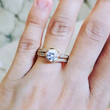 tək qaş: Nişan, Üzük, Sarı qızıl, 585 Əyar — 5