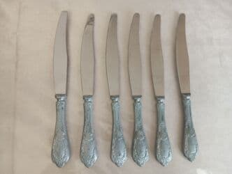 Quruducular: 6 ədəd süfrə bıçağı dəsti - Klassik üslublu metal saplar – dekorativ — 1