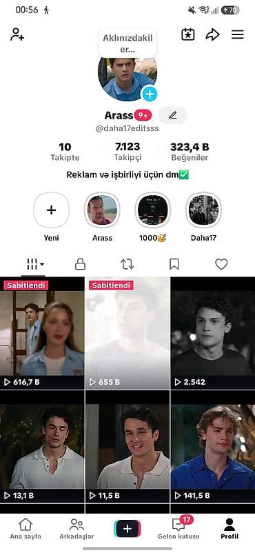 Reklam, çap: Xidmət: TikTok səhifəsində reklam və əməkdaşlıq Səhifə — 1
