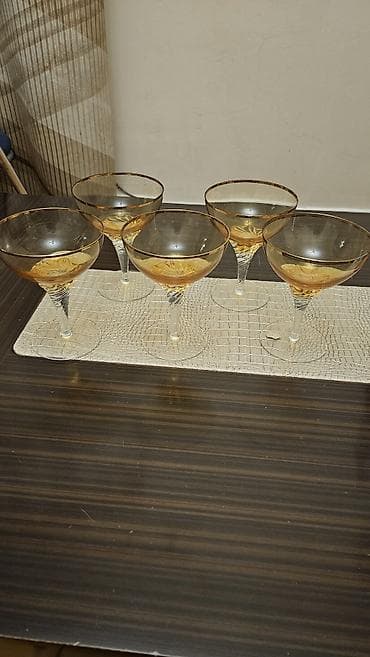 süfre bezemek: Qədəhlər, rəng - Qızılı, Şüşə, 200 ml — 1