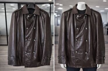 Другая мужская одежда: Tünd qəhvəyi rəngli kişi dəri palto - Material: təbii dəri (hamar — 1