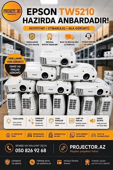 video ceken: İşlənmiş Portativ Proyektor Epson, Ödənişli çatdırılma — 1