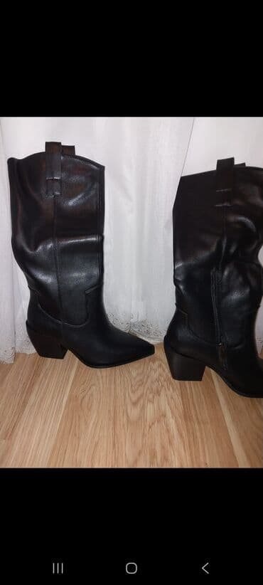 balıq ovu üçün kişi qış sapoqları: Qadın kovboy üslublu uzun çəkmələr - Rəng: qara - Model — 2