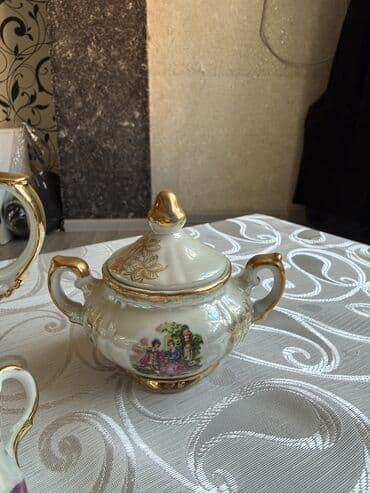 kərə yagi: Çay dəsti, rəng - Qırmızı, Keramika, 5 nəfərlik, Polşa — 4