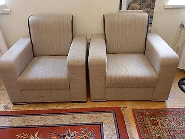 İşlənmiş, Divan-kravat, 2 kreslo, Bazalı, Açılan — 3