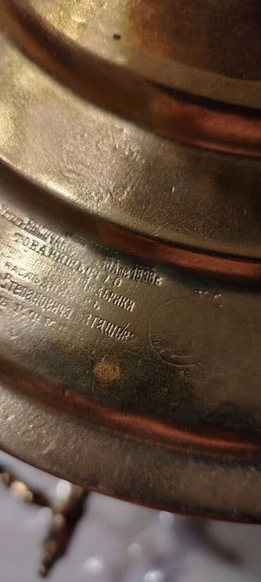 купить бу самовар на дровах: Старинный самовар, 1888 год, Медь, Состояние: Отличное — 4