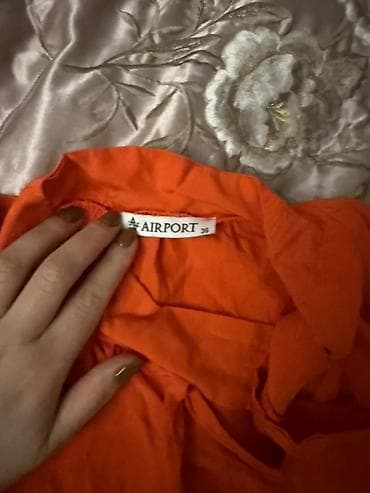 Другая женская одежда: Brend: AIRPORT Ölçü: 36 Parlaq narıncı rəngdə qadın köynəyi/bluz — 2
