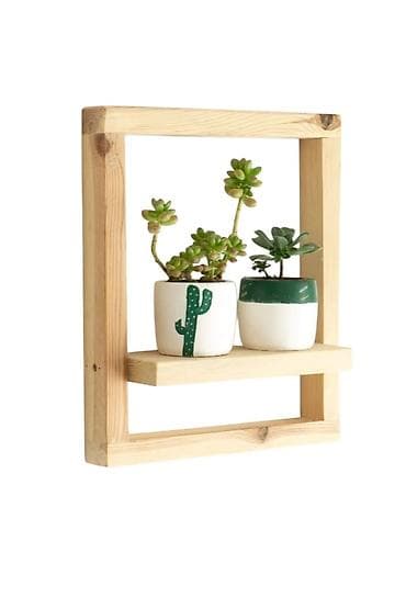 Ağacdan divar rəfi – minimalist kvadrat çərçivə dizaynı - Material