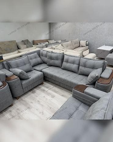 krep parca: Künc Divan Xüsusiyyətlər: - Ölçülər: 300 × 200 sm - Rəng: boz - — 1