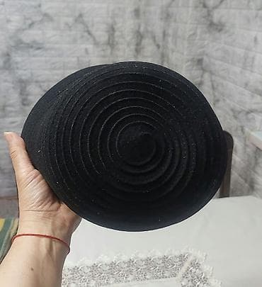 bas: Qara qadın şlyapası – “bucket hat” üslubu - Rəng: tam qara - — 2