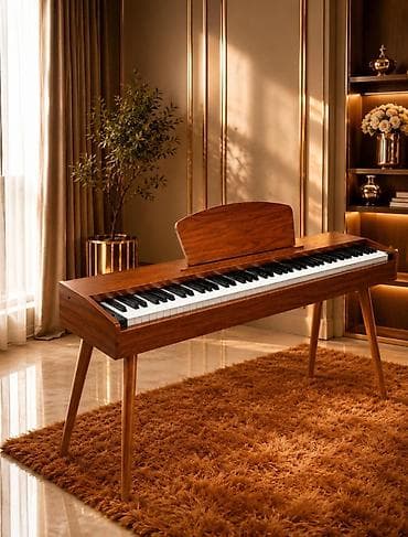Elektro Pianino Qəhvəyi rəngli 88 klaviş tam oktava Pianino səslidir 4