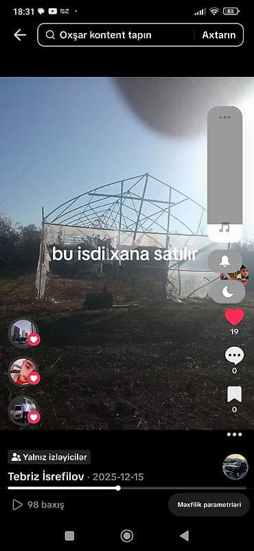 İstixana karkası satılır. - Metal konstruksiya, tağvari forma -