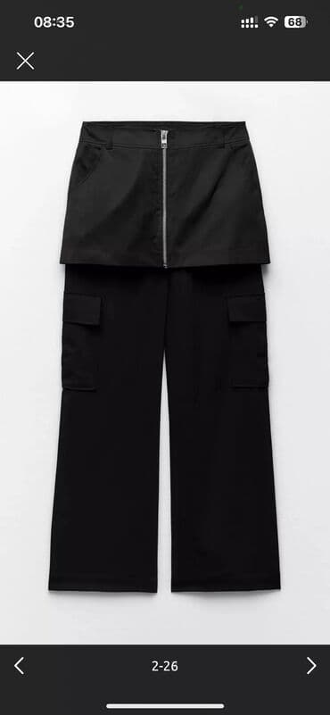 şalvar qadın: Zara - üstten qısa yubka model, kargo cibləri olan şalvar. tezedirr — 29