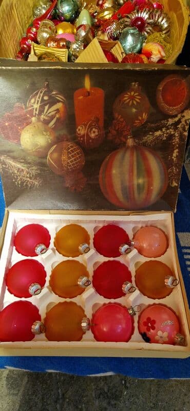 новогодние игрушки: Елочные игрушки стеклянные ссср и гдр маленкие по 2аз круглые по 3аз — 3