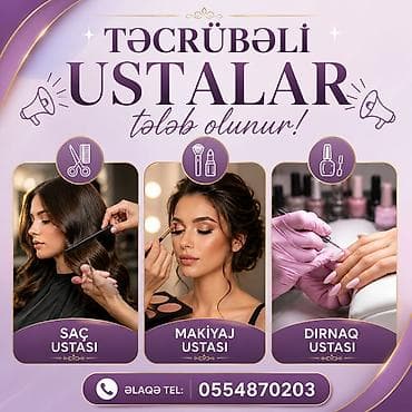 Gözəllik studiyası üçün peşəkar kadr axtarışı elan olunur: saç ustası