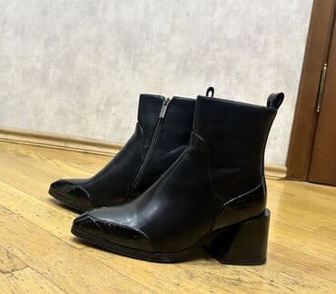 Makasin və loferlər: Qara dəri botlar 36 razmer — 3