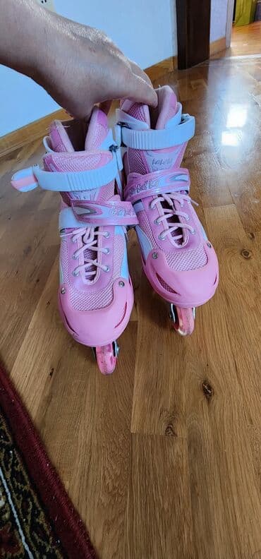 детские защитные шорты для роликов: Çəhrayı rəngdə uşaq rolikləri rahatlıq və təhlükəsizlik üçün nəzərdə — 3