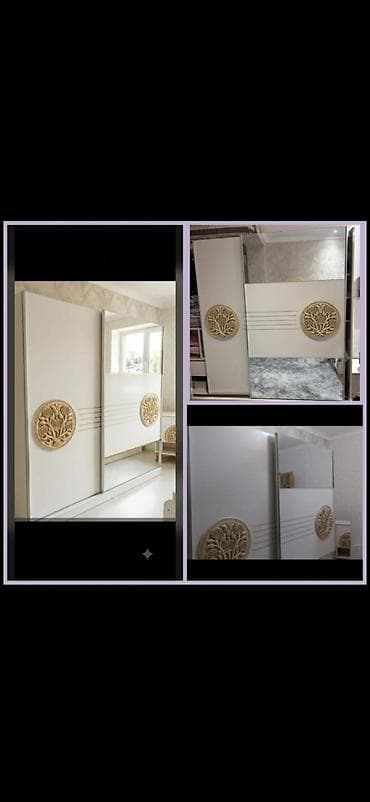 skaf satisi: 2 qapılı, Güzgülü, Ağ, Digər material, Kupe, Düz dolab — 1
