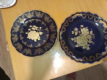 mdf material: Boşqablar, 2 ədədli dəst, rəng - Göy, Keramika, Çexiya — 1