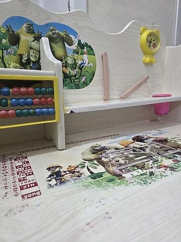 Uşaq üçün yazı‑oxu dəsti – masa və skamya. Taxtadır, dəmir deyil — 8