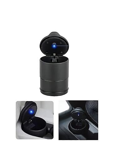 Avtomobil üçün siqaret külqabısı – LED işıqlı, qapaqlı, stəkanlıq
