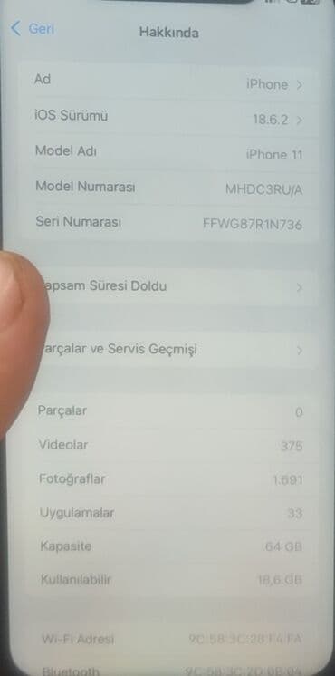 iphone arxa şuşə: IPhone 11, 64 GB — 2