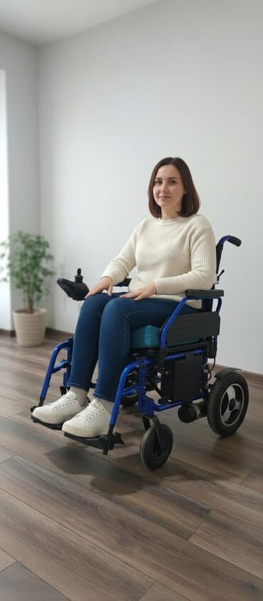 əlil: Elektrikli əlil arabası - Rəng: mavi-qarışıq çərçivə, mavi oturacaq — 1