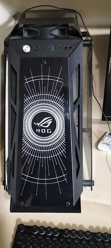 mini kompyuter: Masaüstü oyun/iş kompüteri – ROG dizaynlı şüşə yan panelli korpus və — 2