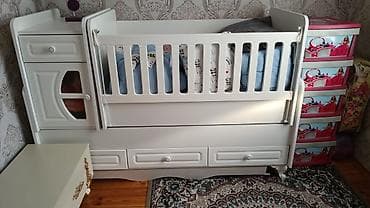 Uşaq beşiyi – transformasiya olunan model - Rəng: ağ - Material