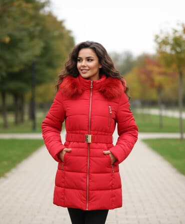 qadın ic geyimləri: Palto, L, rəng - Qırmızı — 1