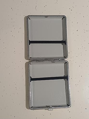 kar maskesi: Metal siqaret futlyarı - Material: parlaq metal korpus, qapaq — 2