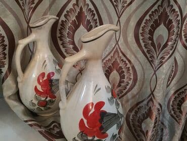 ваза напольная керамическая высокая: Qedimi dolcalar.Islenmeyib teze kimidir .uzerindeki gullerin rengi — 2