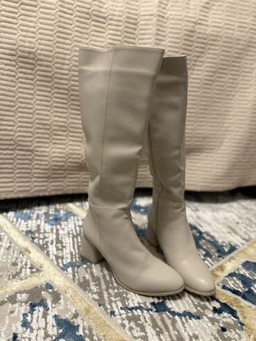 женские леггинсы со вставками: Ботфорты, Размер: 40, цвет - Бежевый, Новый — 1